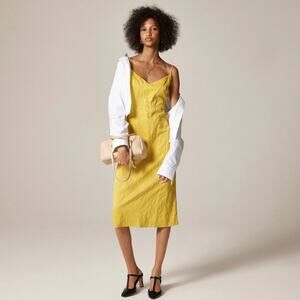 J.Crew Natasha dress in memory poplin Green Size 4 NWOT Quiet Luxury Maximalist